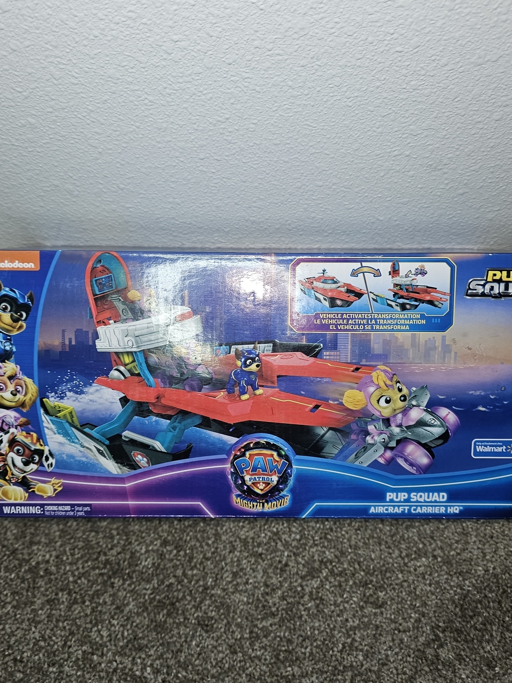 PAW Patrol Pup Squad Aircraft Carrier HQ Toy - Red and Blue